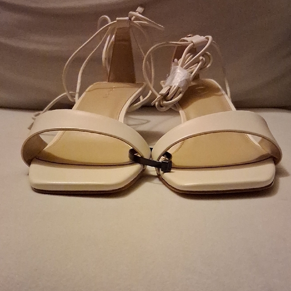 Michael Kors Nude Lace-Up Square-Toe Heels - Picture 2 of 5